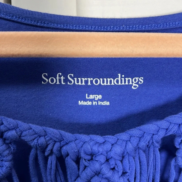 Soft Surroundings Zalie Tunic 3/4 Sleeve Top Size Large Amparo Blue - Picture 3 of 8